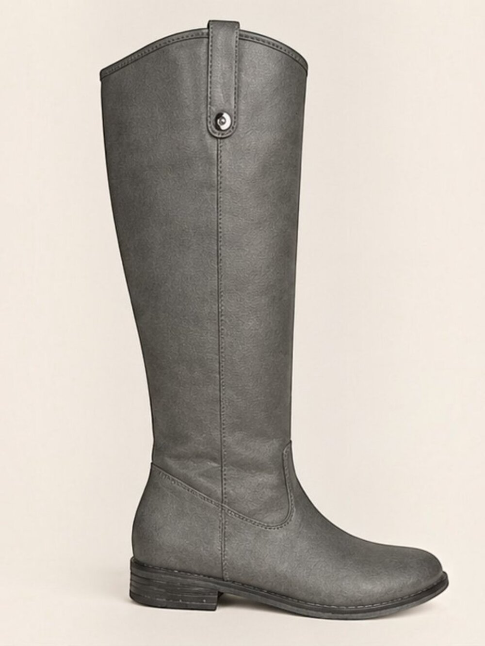 NATURE BREEZE Gray Knee High Boots Button Down Shaft Riding Boots Size 8.5 - Picture 7 of 8